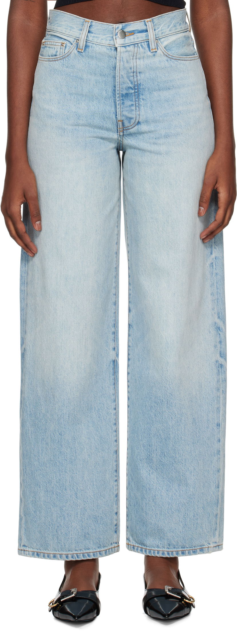 Дънки AMIRI Wide Straight Jeans Синьо | AWDNGH1006