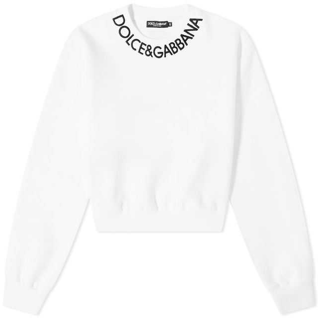 Round Neck Logo Sweat Bianco Ottico