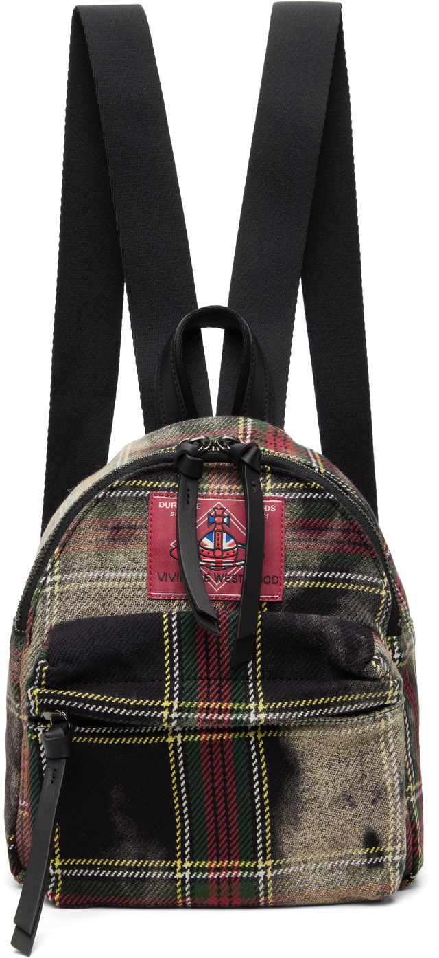 George Small Distressed Tartan Backpack