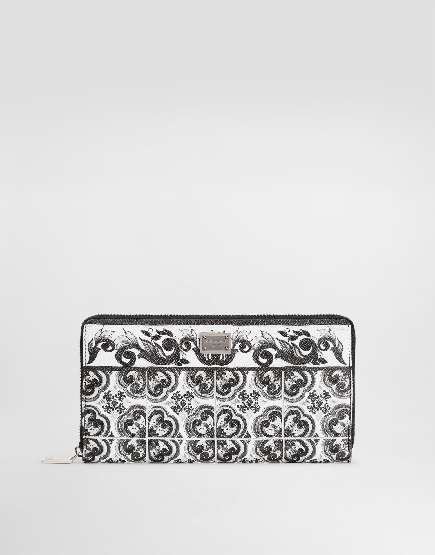 Портфейл Dolce & Gabbana Dolce & Gabbana Majolica Print Calfskin Zip-Around Wallet Бяло | BP1672AN719IU3TN, 0