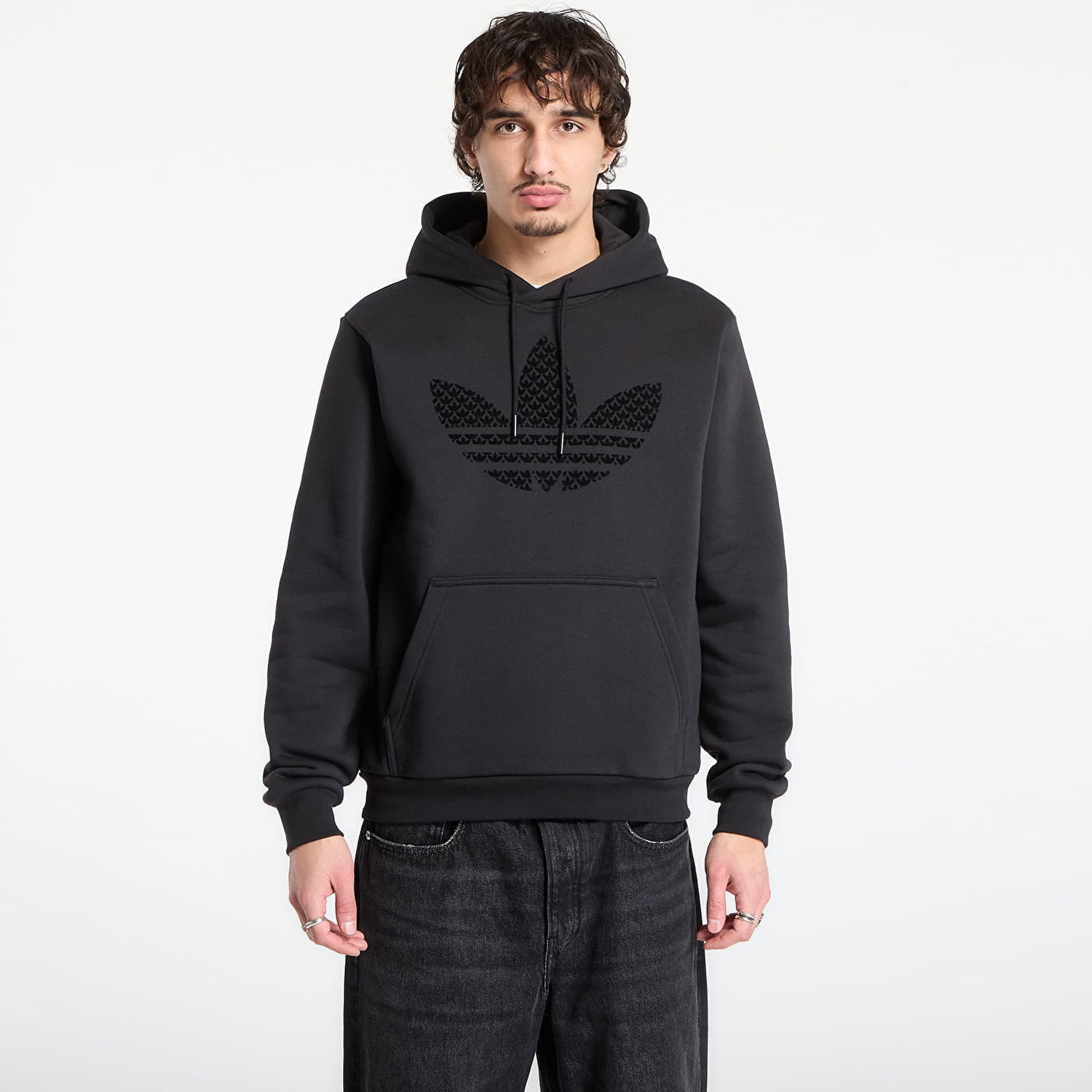 Суитчър adidas Originals Monogram Trefoil Hoodie Черно | KD1358, 0