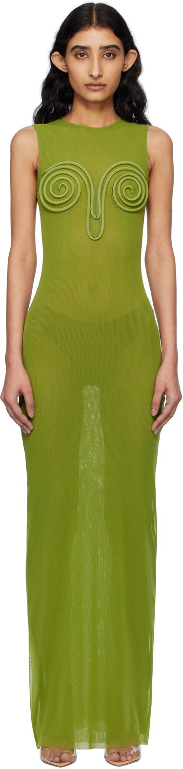 Pокля Jean Paul Gaultier Jean Paul Gaultier 3D Spirale Maxi Dress Зелено | 25/34-F-RO393B-T001-43, 0