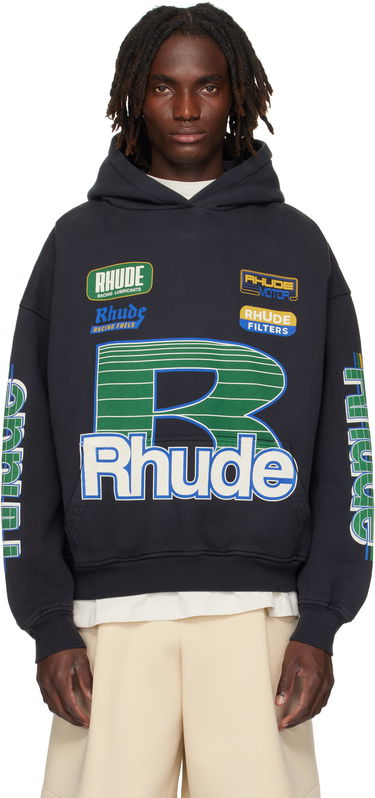 Суитчър Rhude Rhude Roadway Racing Hoodie Черно | RHPF25HO08012, 0