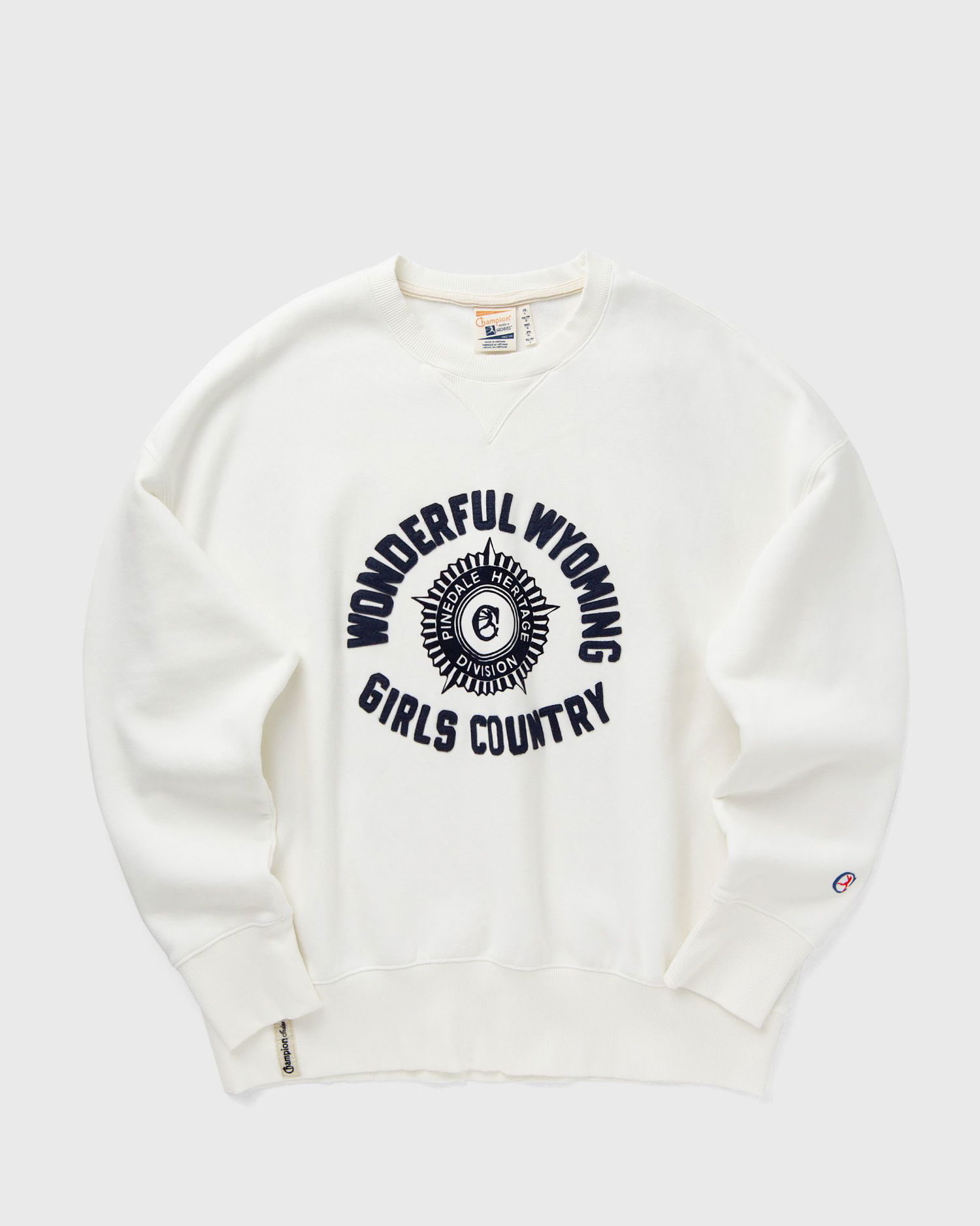 Суитчър Champion Wonderful Wyoming Girls Country Sweatshirt Бяло | 221107-WW051, 0