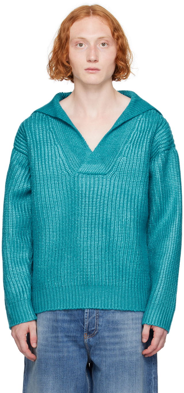 Blue V-Neck Sweater