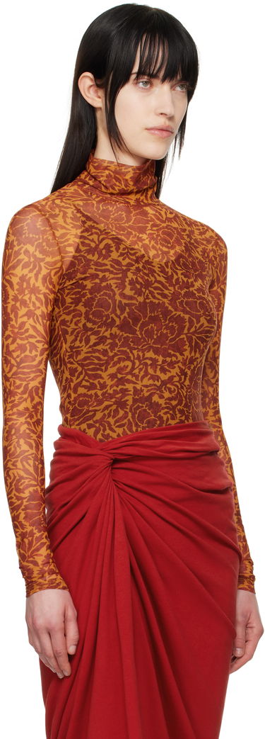Пуловер Dries Van Noten Dries Van Noten Printed Turtleneck Top Оранжево
 | 251-011159-1619, 1