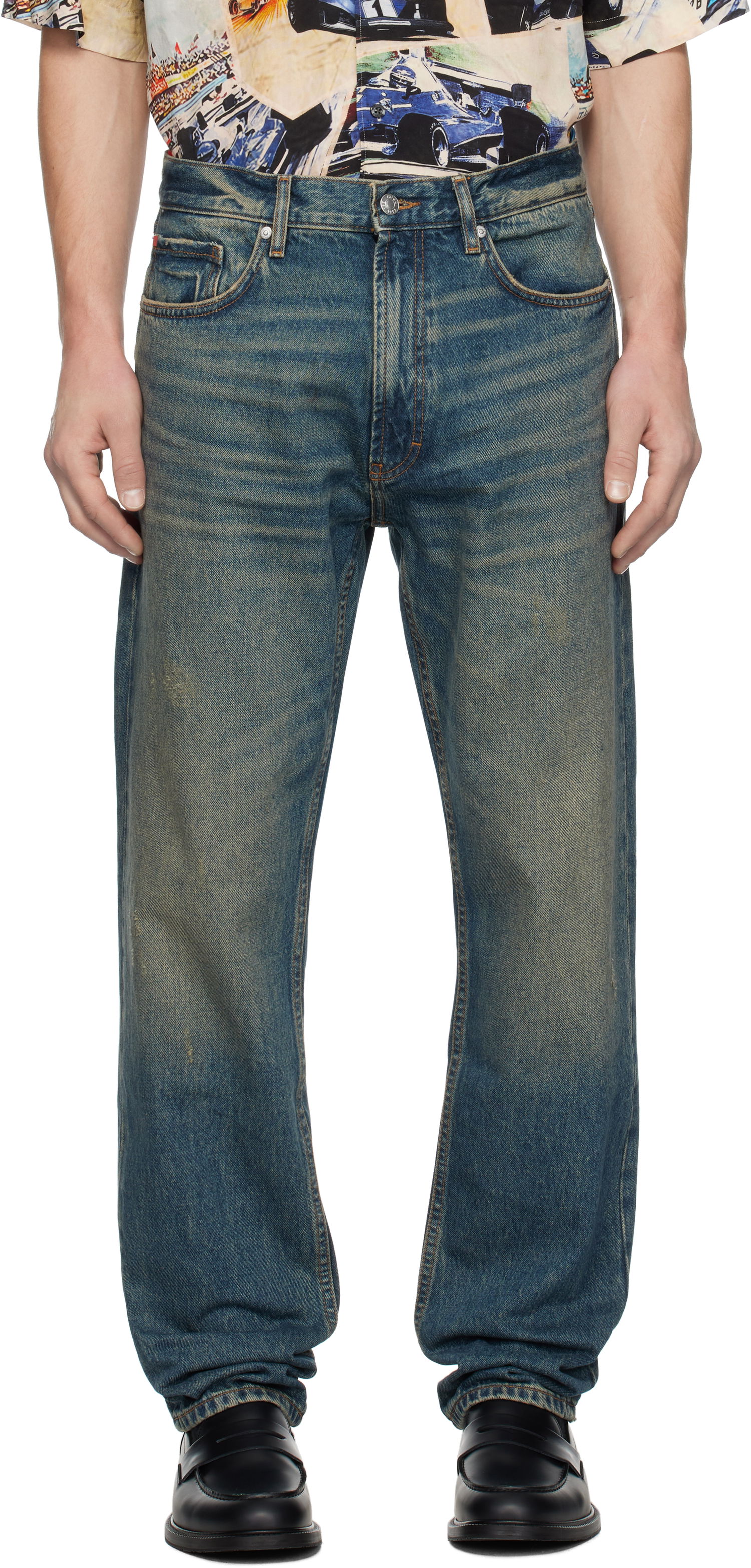 Дънки BOSS Hugo Straight-Leg Jeans Синьо | 50538646, 0