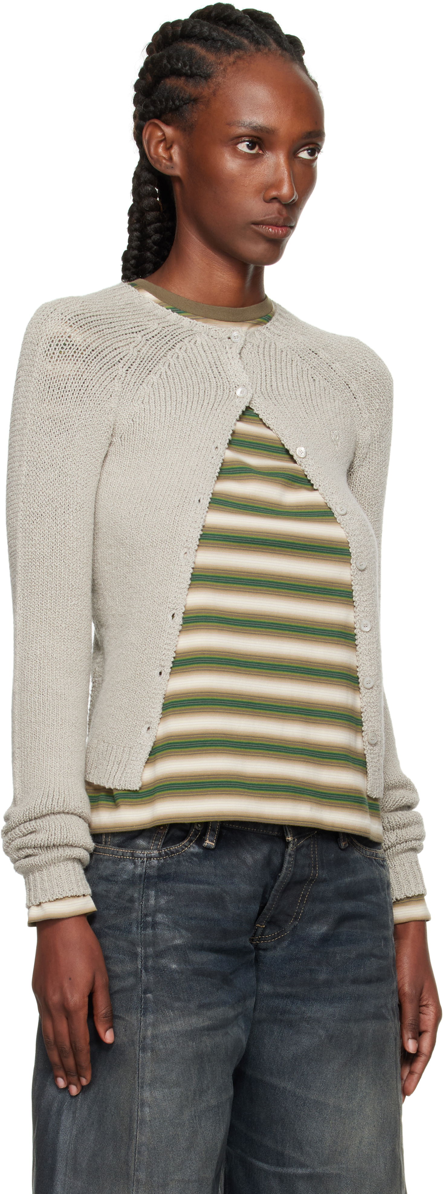 Пуловер Acne Studios Acne Studios Button-Up Cardigan Сиво | A60592-, 1