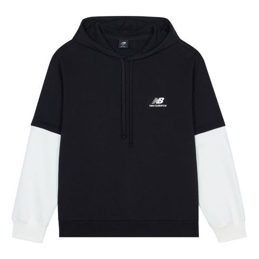 Суитчър New Balance Colorblock Shoulder Drop Hoodie Черно | AMT13342-BK, 0