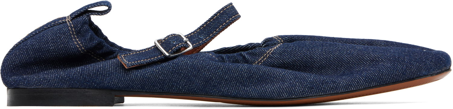 Облекло MAISON KITSUNÉ Maison Kitsuné Denim Ballerina Flats Синьо | NW04302WW0081, 0