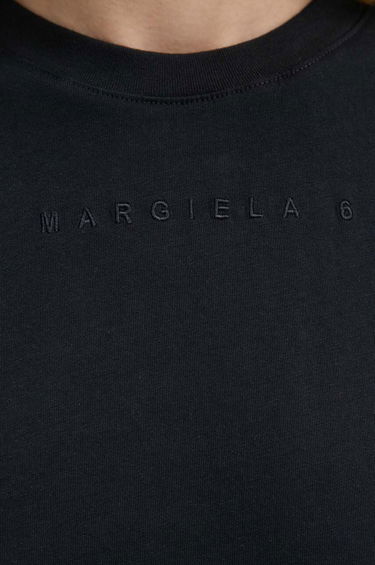 Тениска Maison Margiela MM6 Maison Margiela Black Embroidered Logo T-Shirt Черно | S52GC0247.S24312, 4