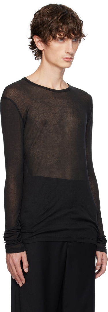 Пуловер Ann Demeulemeester Ann Demeulemeester Greg Long Sleeve T-Shirt Черно | 2402-M-JTS12-35-FA434-099, 1