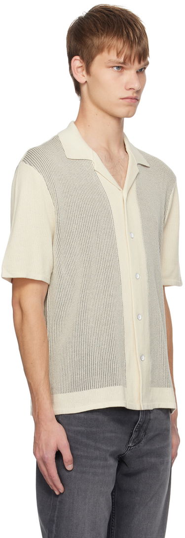 Риза rag & bone Harvey Striped Knitted Shirt Бяло | MBS22S013KI13, 1
