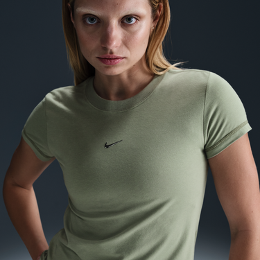 Тениска Nike Sportswear Chill Knit Cropped Slim-Fit T-Shirt Зелено | HV6525-370, 0
