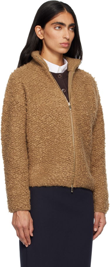 Пуловер Max Mara Oggetti Teddy Full-Zip Cardigan Кафяво | 2526346062600, 1