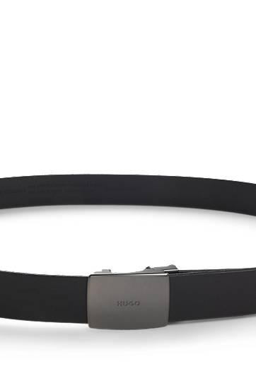 Колани BOSS HUGO Leather Belt with Plaque Buckle Черно | 50553993, 1
