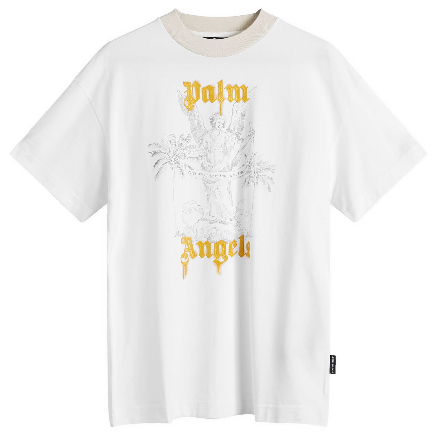 Тениска Palm Angels Angel Pencil T-Shirt Бяло | PMAA001F24JER0040322, 0