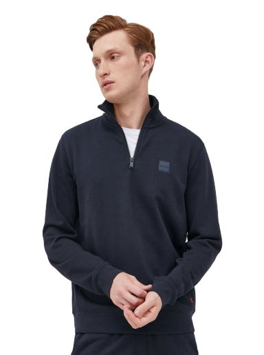 Logo Patch Zip-Neck Sweatshirt