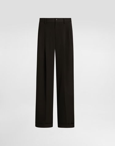 Панталони Dolce & Gabbana Wool Gabardine Trousers Черно | GP17DTFU21EN0000_1, 0