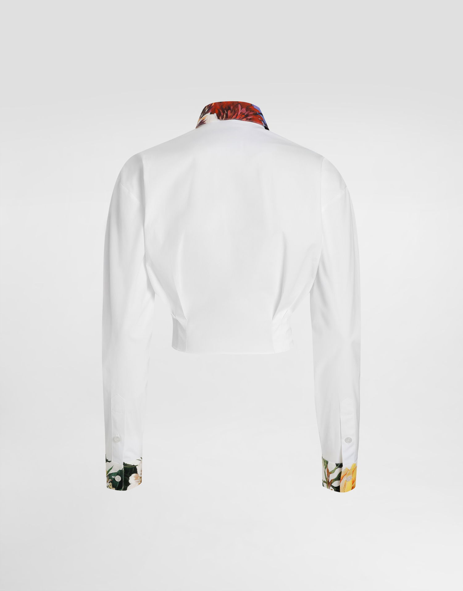 Риза Dolce & Gabbana Dolce & Gabbana Bouquet-Print Tie-Front Poplin Shirt Бяло | F5S65TGDDCNW0800, 1