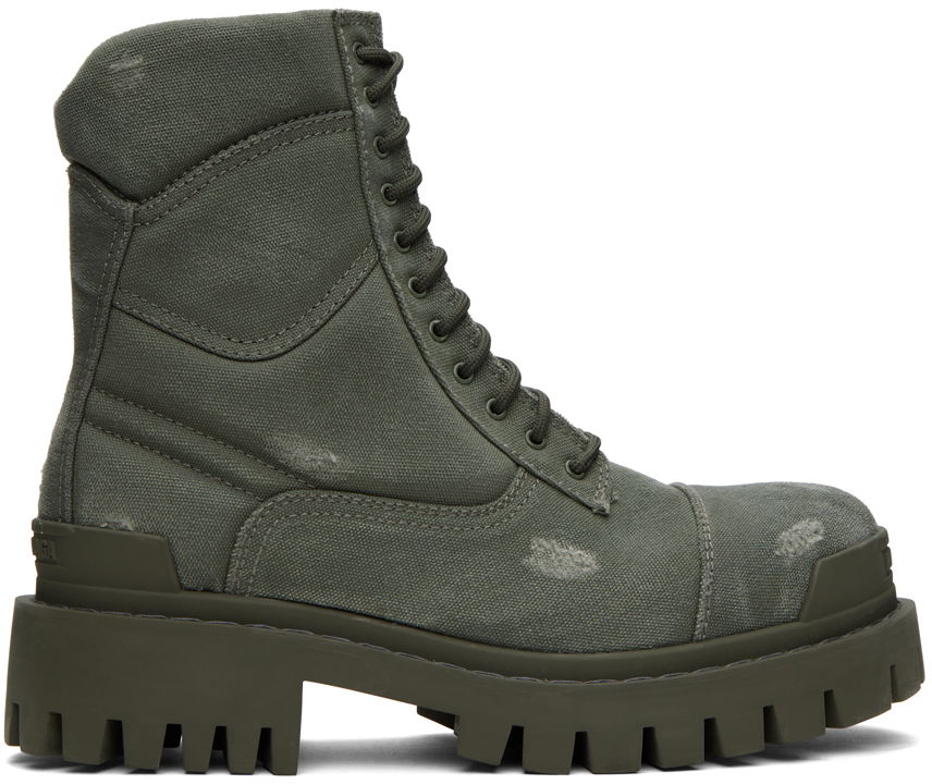 Кецове и обувки Balenciaga Combat Strike Boots "Green" Зелено | 694042-W2H11-3300, 0