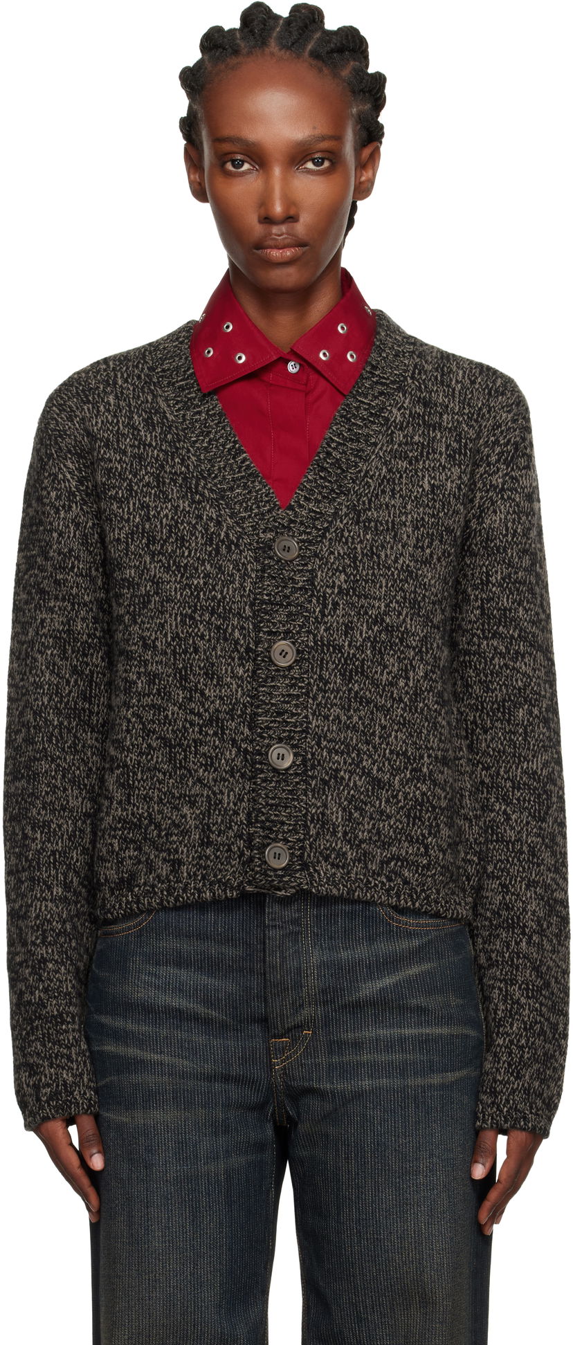 Пуловер OUR LEGACY Our Legacy Academy Knit Cardigan Сиво | W4253AB