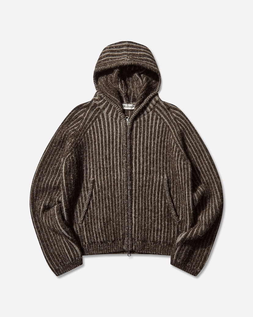 Пуловер OUR LEGACY Level Hooded Full-Zip Striped Sweater Кафяво | M4253LV 001