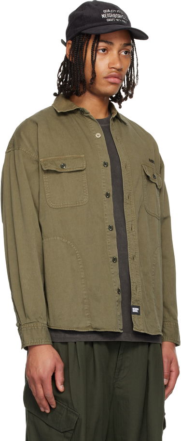 Риза Neighborhood Garment Dyed Utility Shirt Зелено | 252AQNH-SHM02, 1