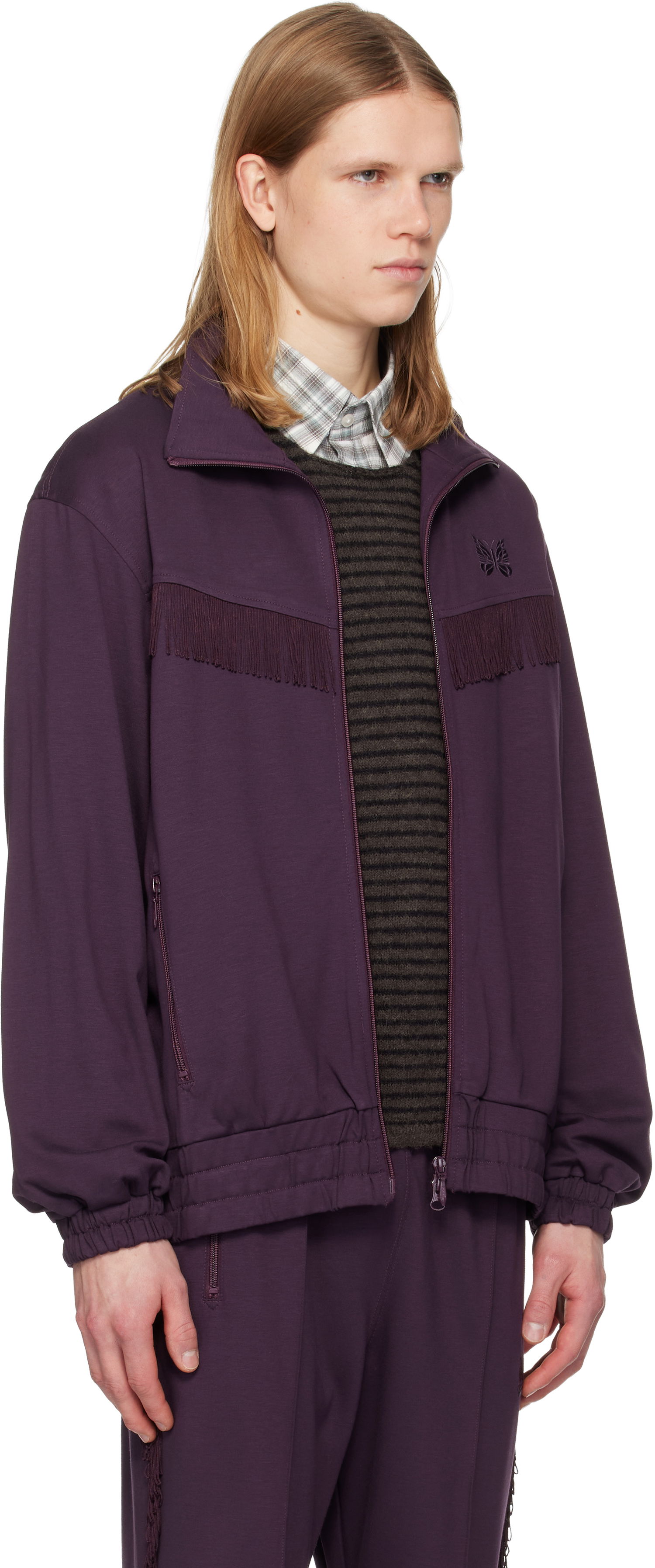 Яке Needles Fringe Track Jacket Лилаво | QV334, 1