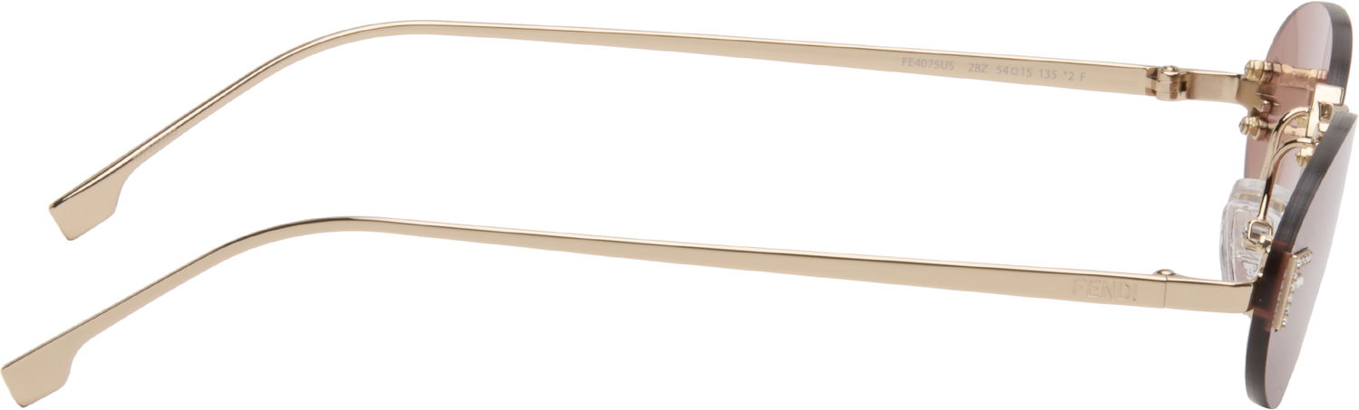 Слънчеви очила FENDI 'Fendi First' Crystal Oval Rimless Sunglasses Розово | FE4075USW5428Z 192337234699, 1