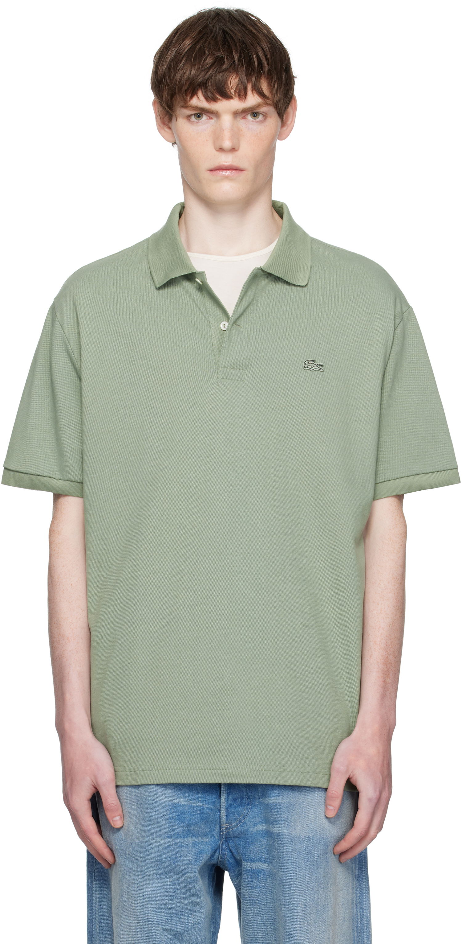 Поло тениска Lacoste Loose Fit Heavy Piqué Polo Зелено | PH7757_S86, 0