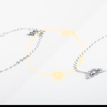 Гривна GUESS Beloved Pave Heart Bracelet Жълто | JUBB05022JW-GOLD, 0