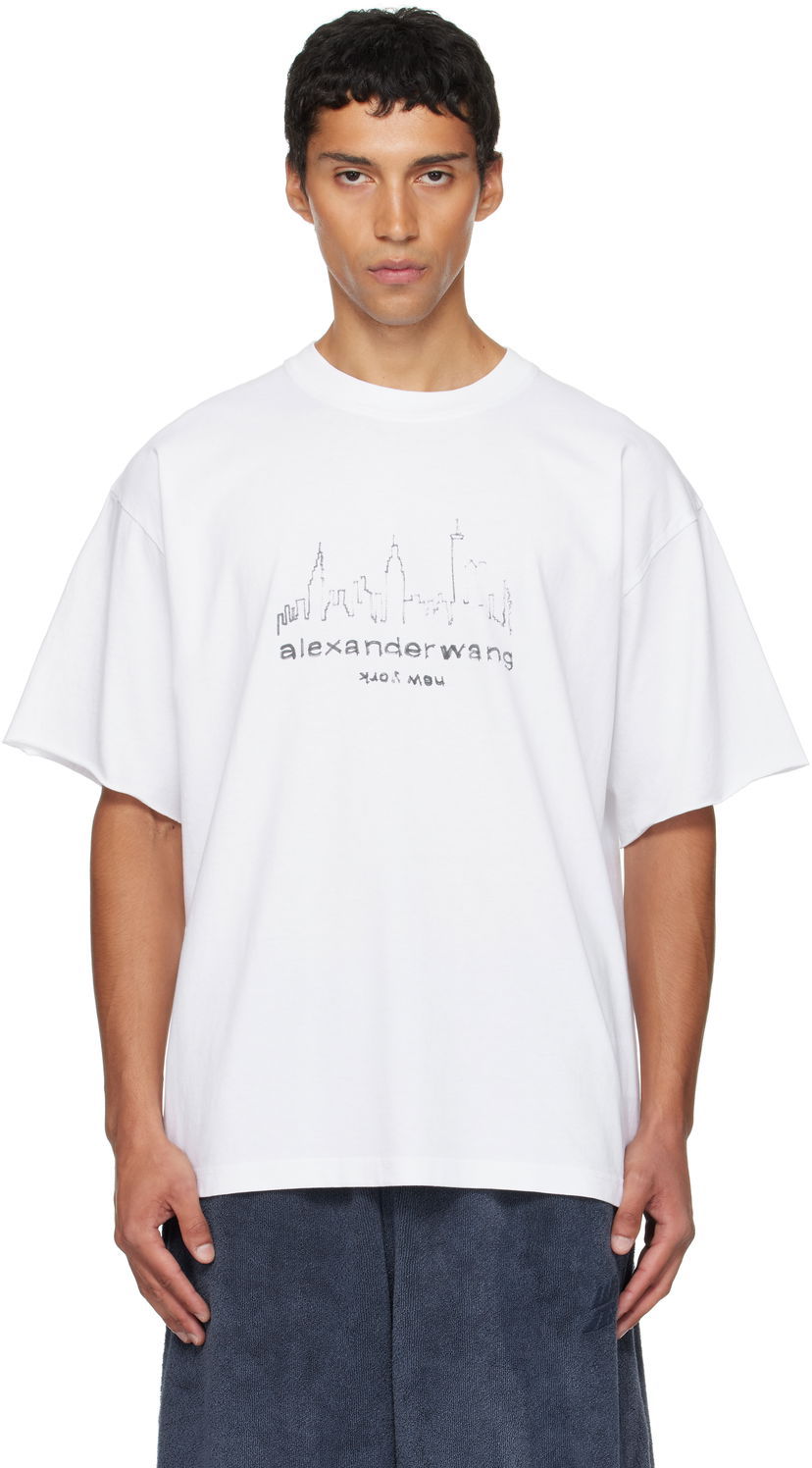 Тениска Alexander Wang Alexander Wang Graphic Short Sleeve T-Shirt Бяло | UCC3251842