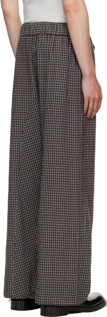 Панталони sage NATION SAGE NATION Siesta Gingham Lounge Pants Кафяво | S140 SIESTA TROUSER WOOL COTTO, 2