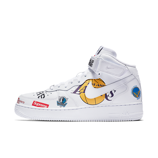 Кецове и обувки Nike Supreme x NBA x Air Force 1 Mid 07 Бяло | AQ8017-100, 1