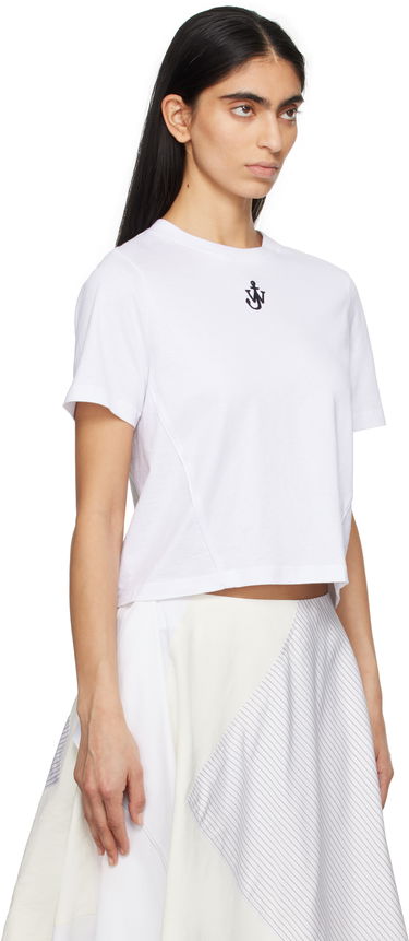 Съкратен топ JW Anderson JW Anderson Anchor Logo Cropped T-Shirt Бяло | JT0259-PG1715, 1