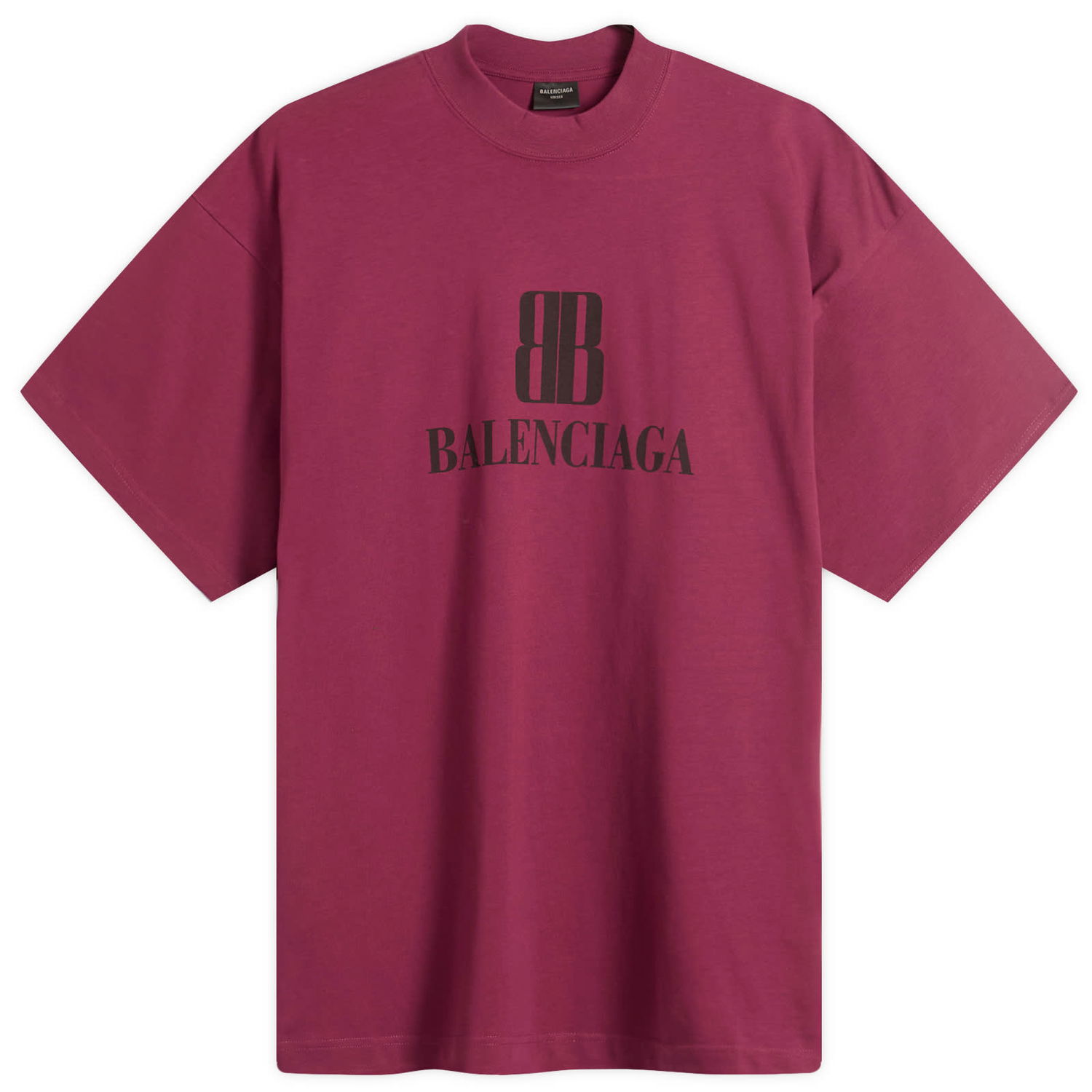 Тениска Balenciaga Men's Nano BB Logo Medium Fit T-Shirt, Size Large Лилаво | 764235-TSVO2-4029, 1
