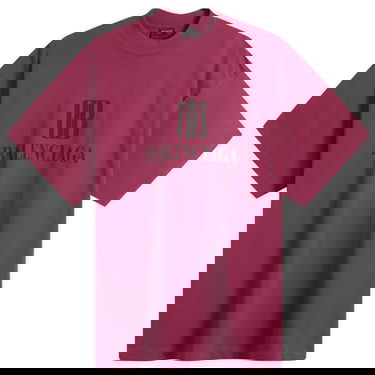 Тениска Balenciaga Men's Nano BB Logo Medium Fit T-Shirt, Size Large Лилаво | 764235-TSVO2-4029, 1