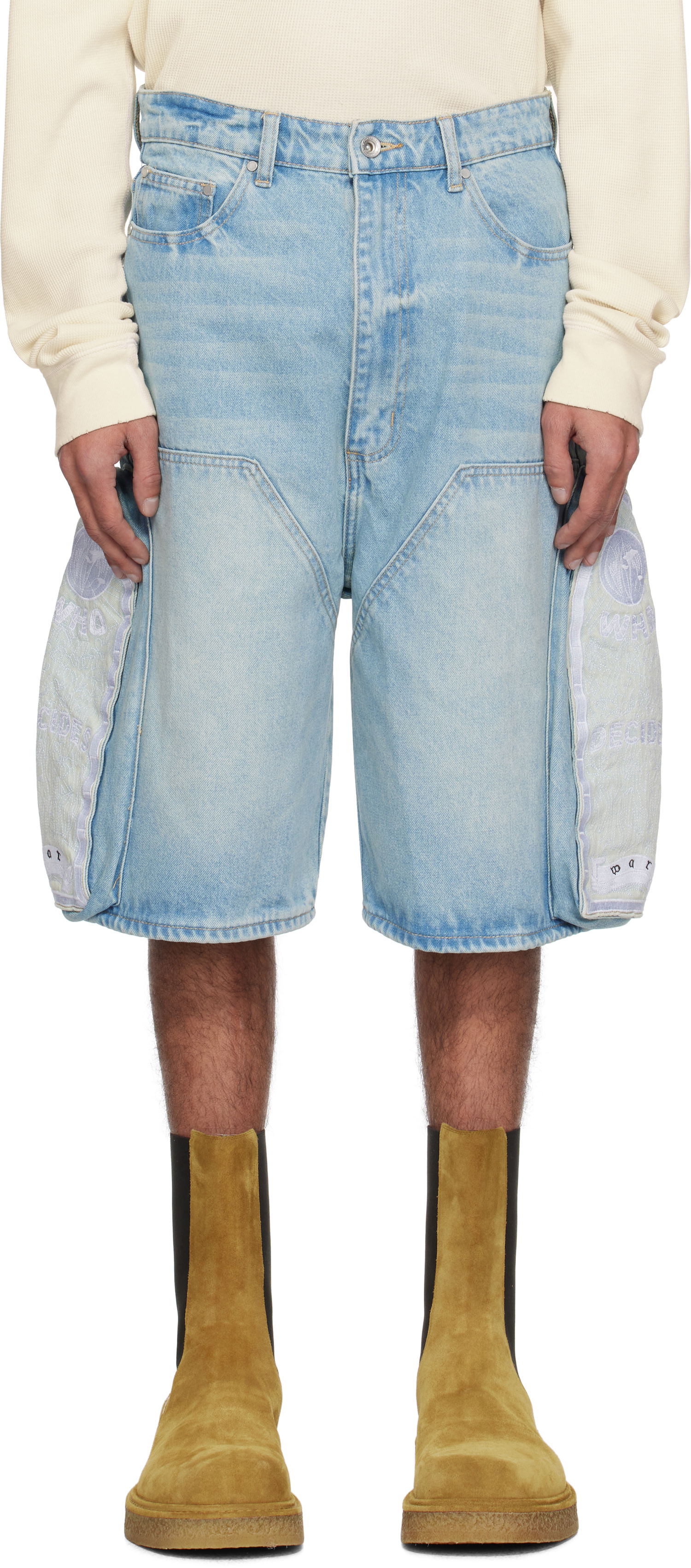 Къси панталони Who Decides War Who Decides War Side Embroidery Denim Shorts Синьо | 1121020008SS25, 0