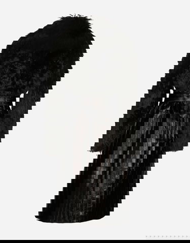 Палта Dolce & Gabbana Alpaca And Eel Skin Single-breasted Coat With Belt Черно | F0G1XFGDCP5N0000, 1