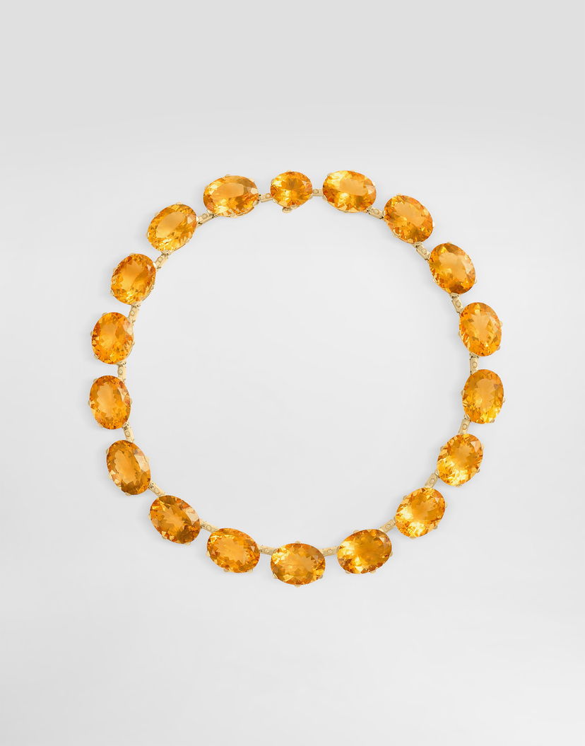 Колие Dolce & Gabbana Anna Necklace 18-carat Yellow Gold With Citrines And Diamonds Оранжево
 | WNSB1GWCTR1ZOO00