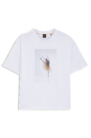 Тениска BOSS Stretch-cotton T-shirt with Ballet Artwork Бяло | 50556978, 0