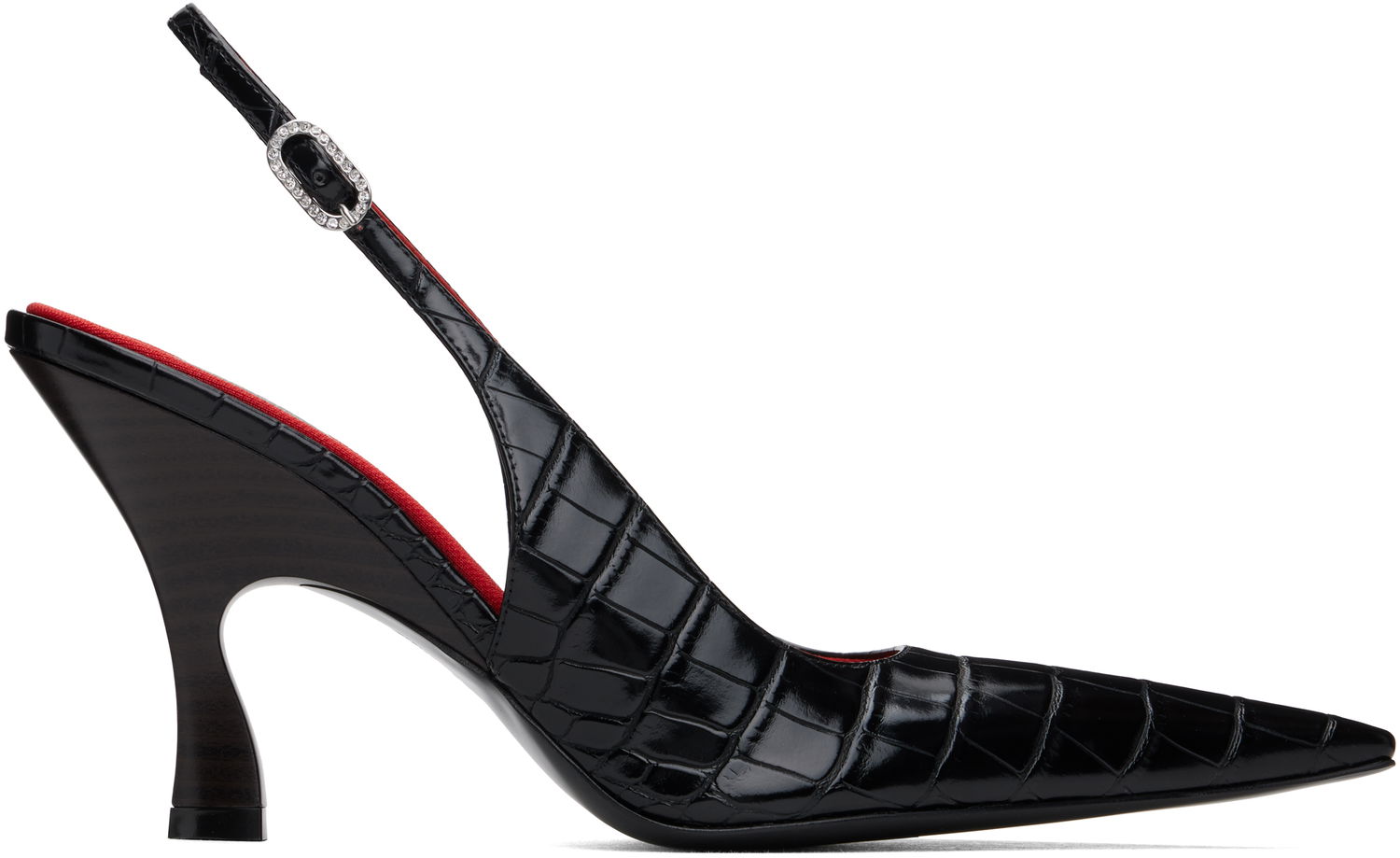 Кецове и обувки Stella McCartney Elsa Pointed Toe Slingback Heels Черно | 810524AP0AU0, 0