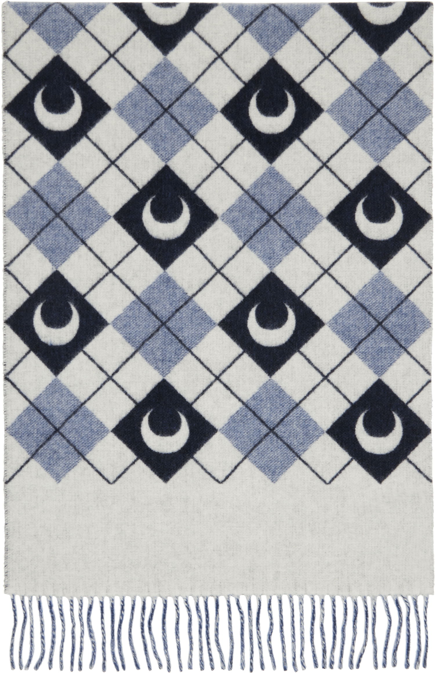 Шал Marine Serre Moon Argyle Knit Scarf Черно | USA020A, 1