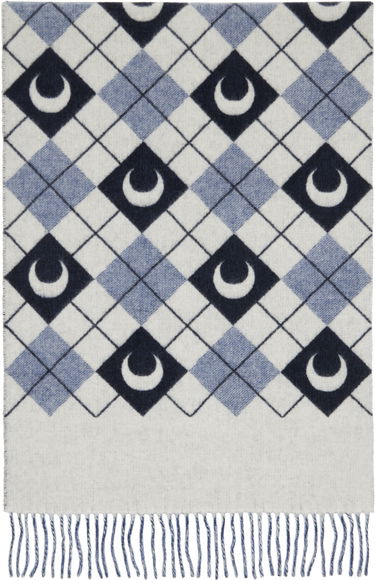 Шал Marine Serre Moon Argyle Knit Scarf Черно | USA020A, 1