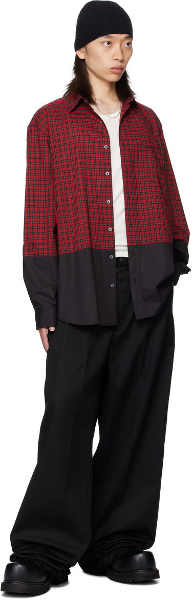 Риза VETEMENTS VETEMENTS Splitted Plaid Shirt Червено | UH76SH630RB, 3