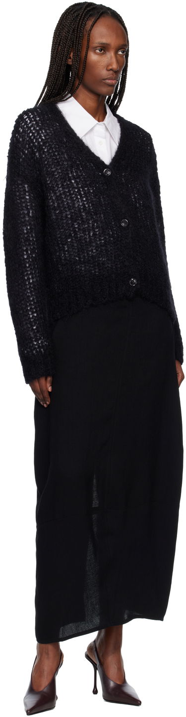 Пуловер Max Mara Danza V-Neck Button-Up Open-Knit Cardigan Черно | 2615341051600, 3