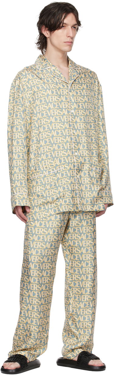 Пижама Versace Versace Allover Print Pyjama Shirt Синьо | 1005376_1A07866, 3