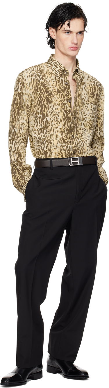 Риза Tom Ford 70's Animalier Print Fluid Fit Shirt Кафяво | HRO003-FMS045S25, 3