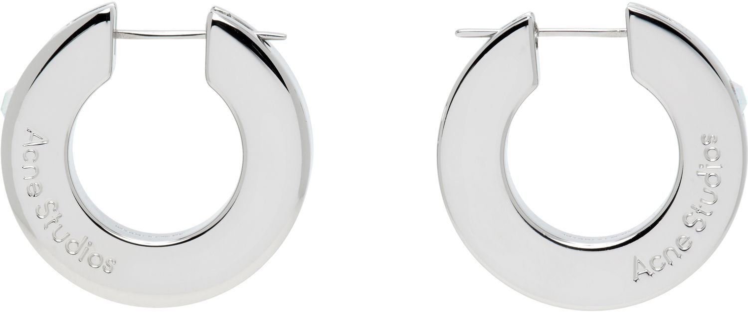 Обеци Acne Studios Acne Studios Crystal Hoop Earrings Металик | C50459-, 0